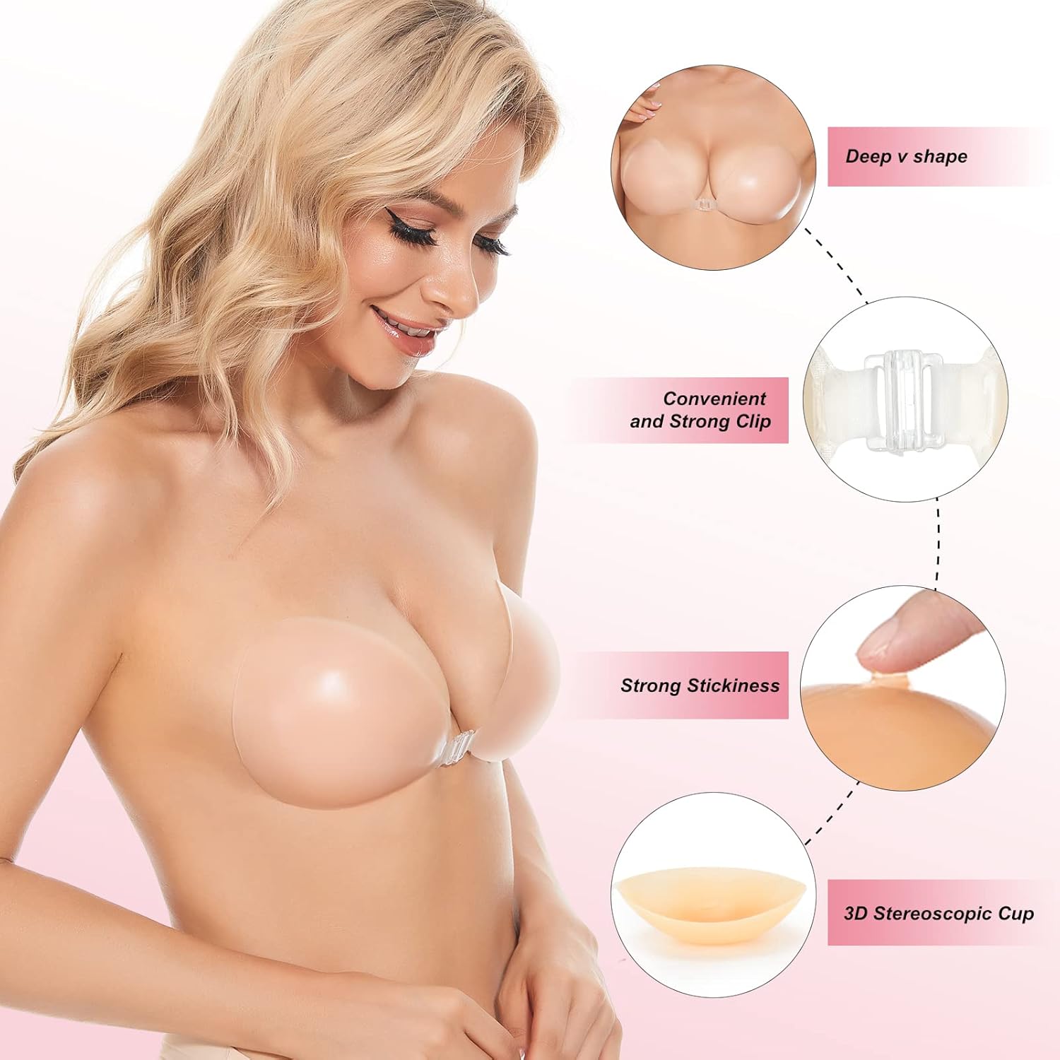 Sticky Bra Push Up Adhesive Br - Push Up Bra Silicone のレビューと価格