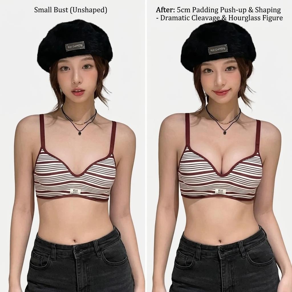 Sexy Striped Bralette Push Up  - Cotton Bra Everyday のレビューと価格