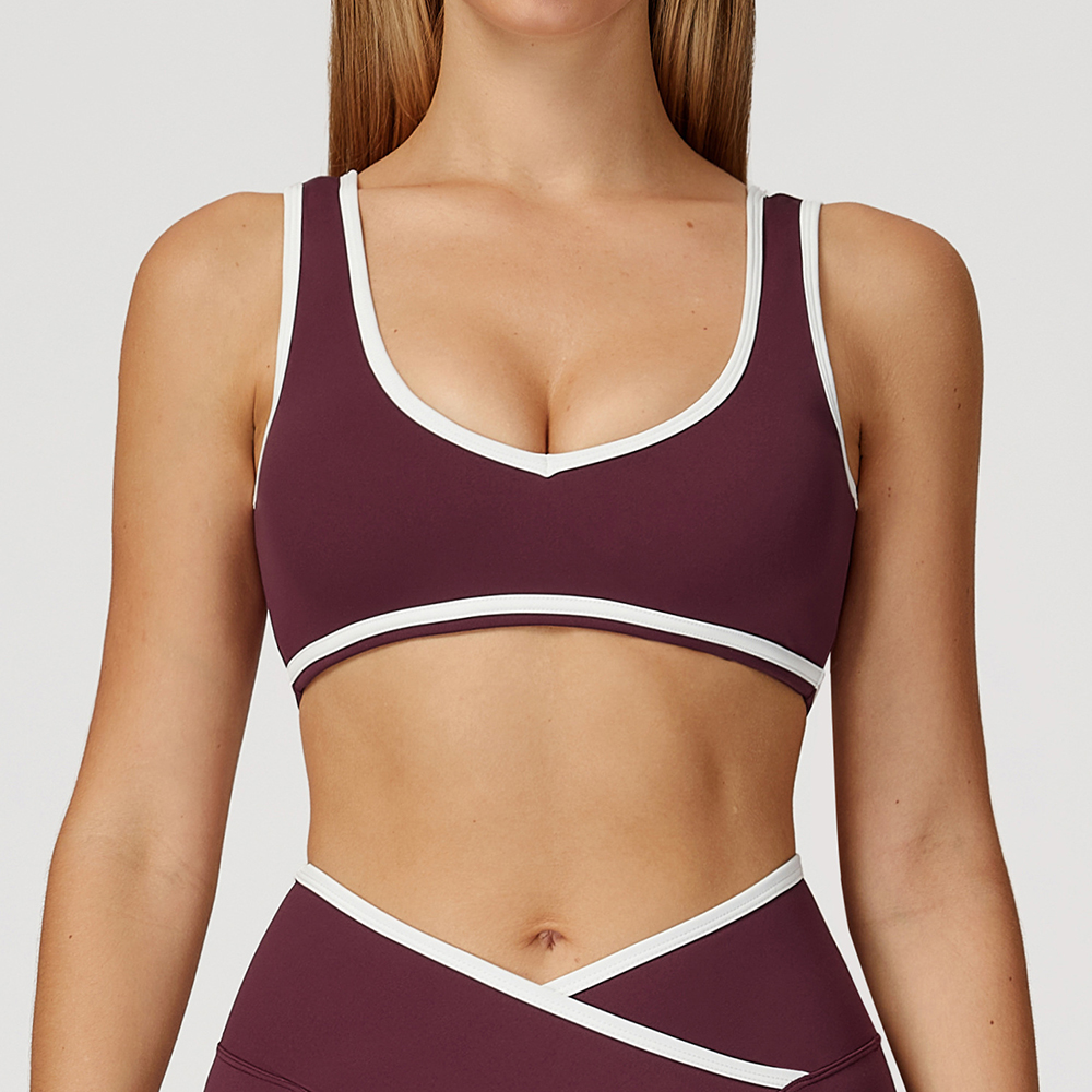 V-Neck Sports Bra Women Top Pu - Plunge Bra Push Up のレビューと価格
