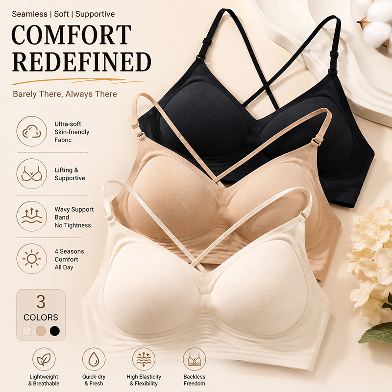 FINETOO Seamless Wave Support  - Sleep Bra Bralette のレビューと価格