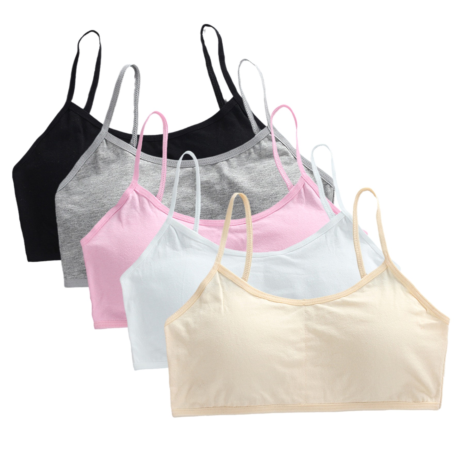 5pcs Teenage Girls Cotton Trai - Cotton Bra Everyday のレビューと価格
