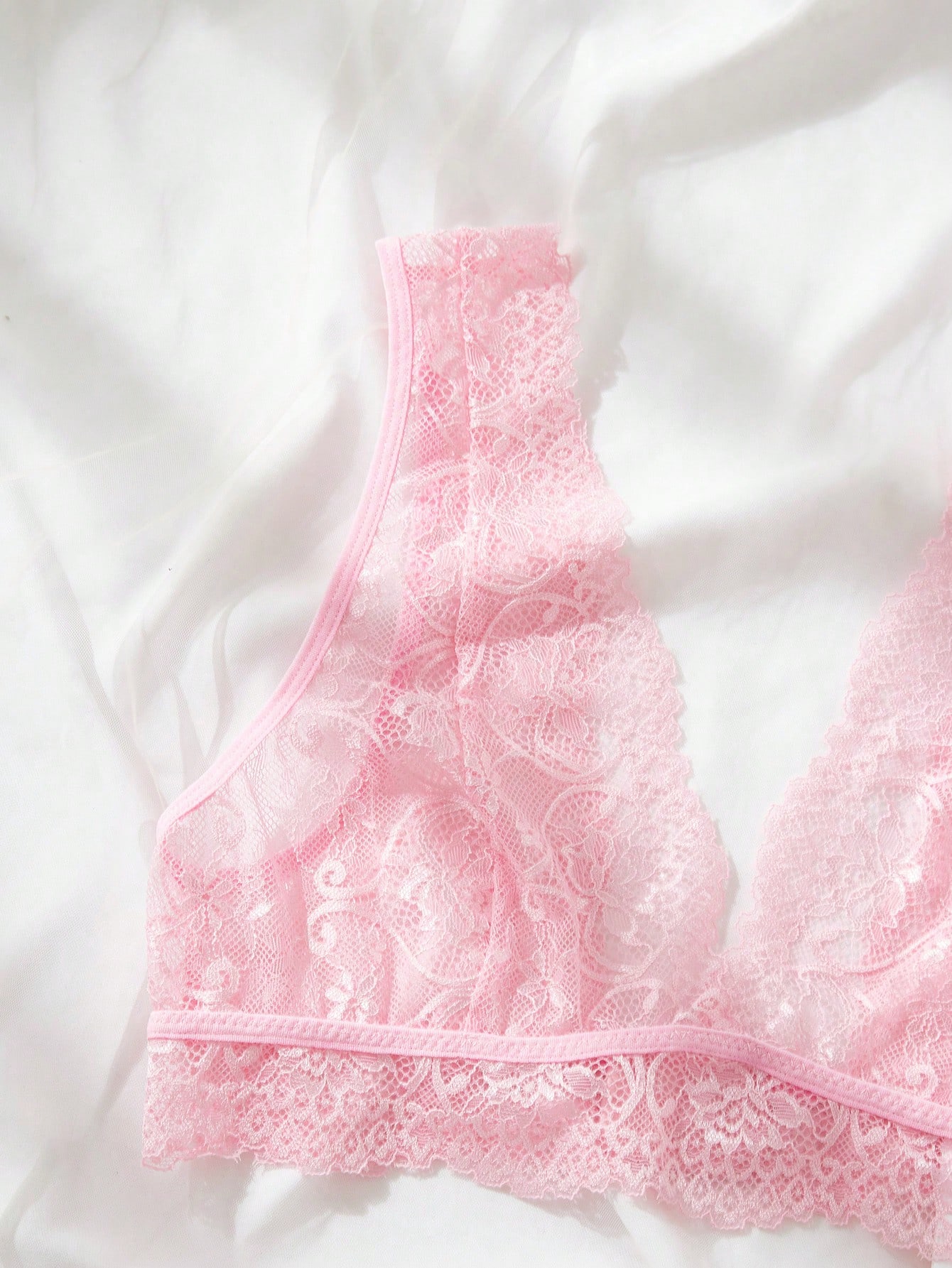 Pink Lace Lingerie Set Sheer F - Lace Bralette Set のレビューと価格
