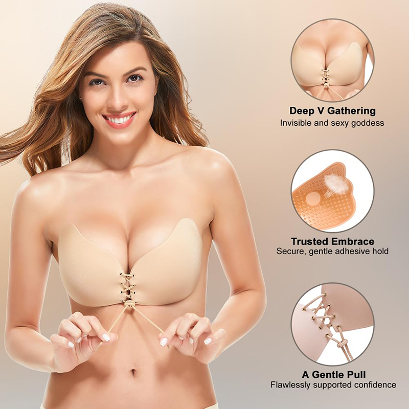 1/2 Pairs Women Summer Backles - Backless Bra Sticky のレビューと価格