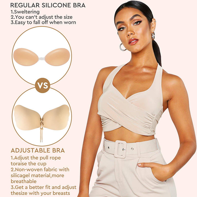 1/2 Pairs Women Summer Backles - Backless Bra Sticky のレビューと価格