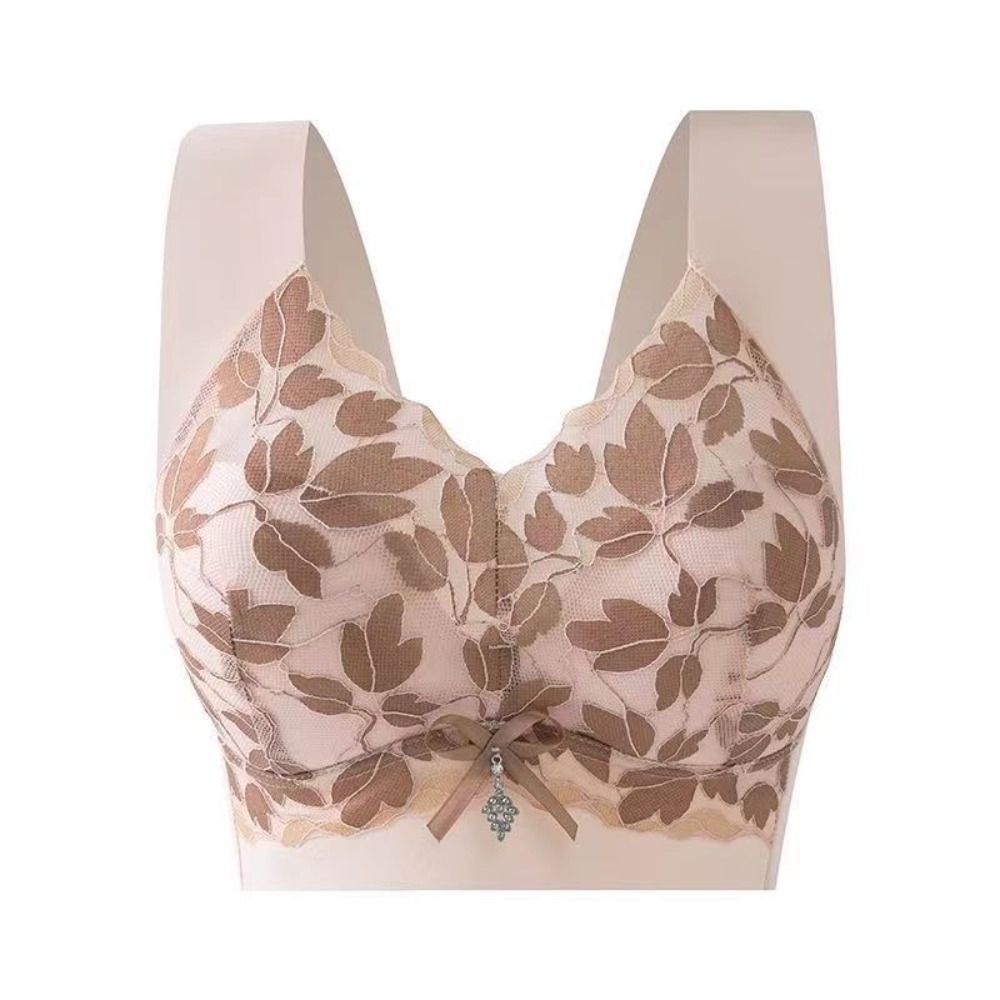 Comfortable Leaf Lace Deep V B - Wirefree Bra Comfort のレビューと価格