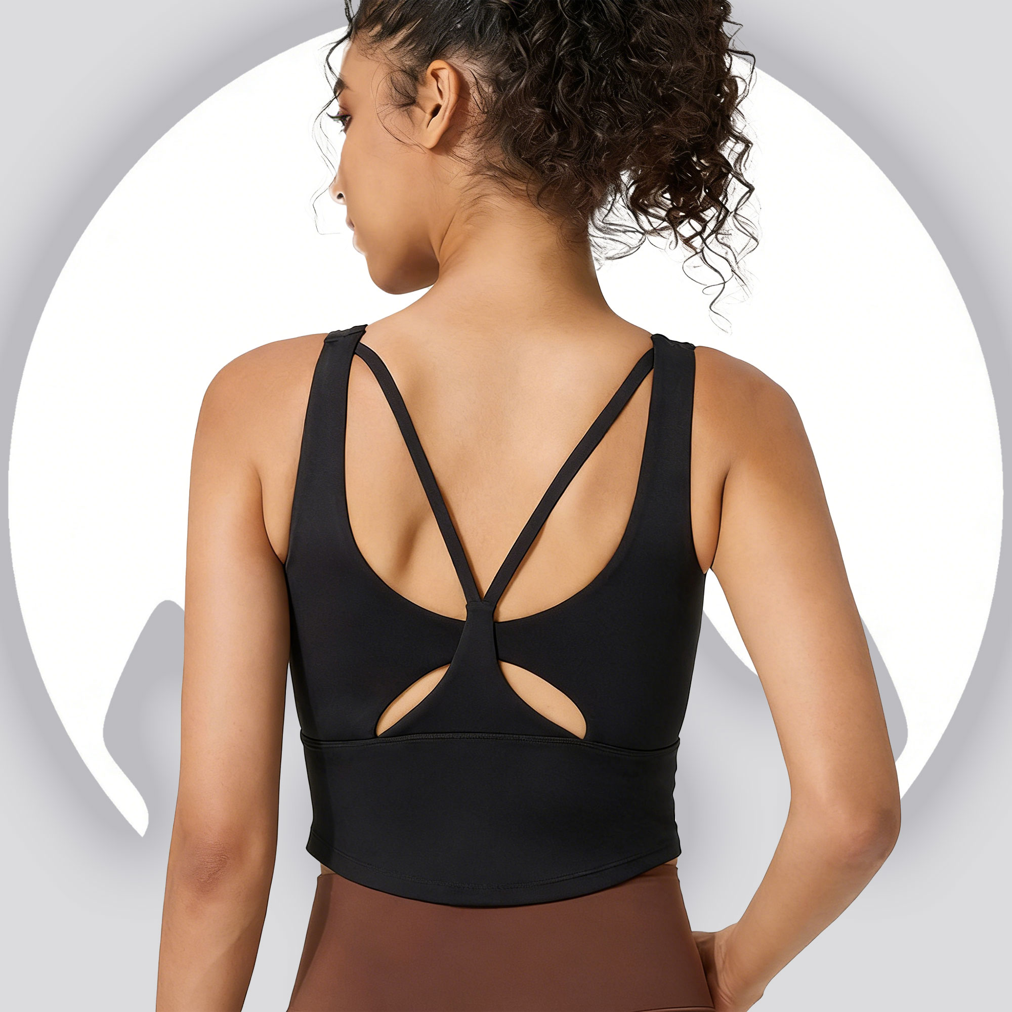 Women's Fixed Cup Yoga Sports  - Sports Bra Racerback のレビューと価格