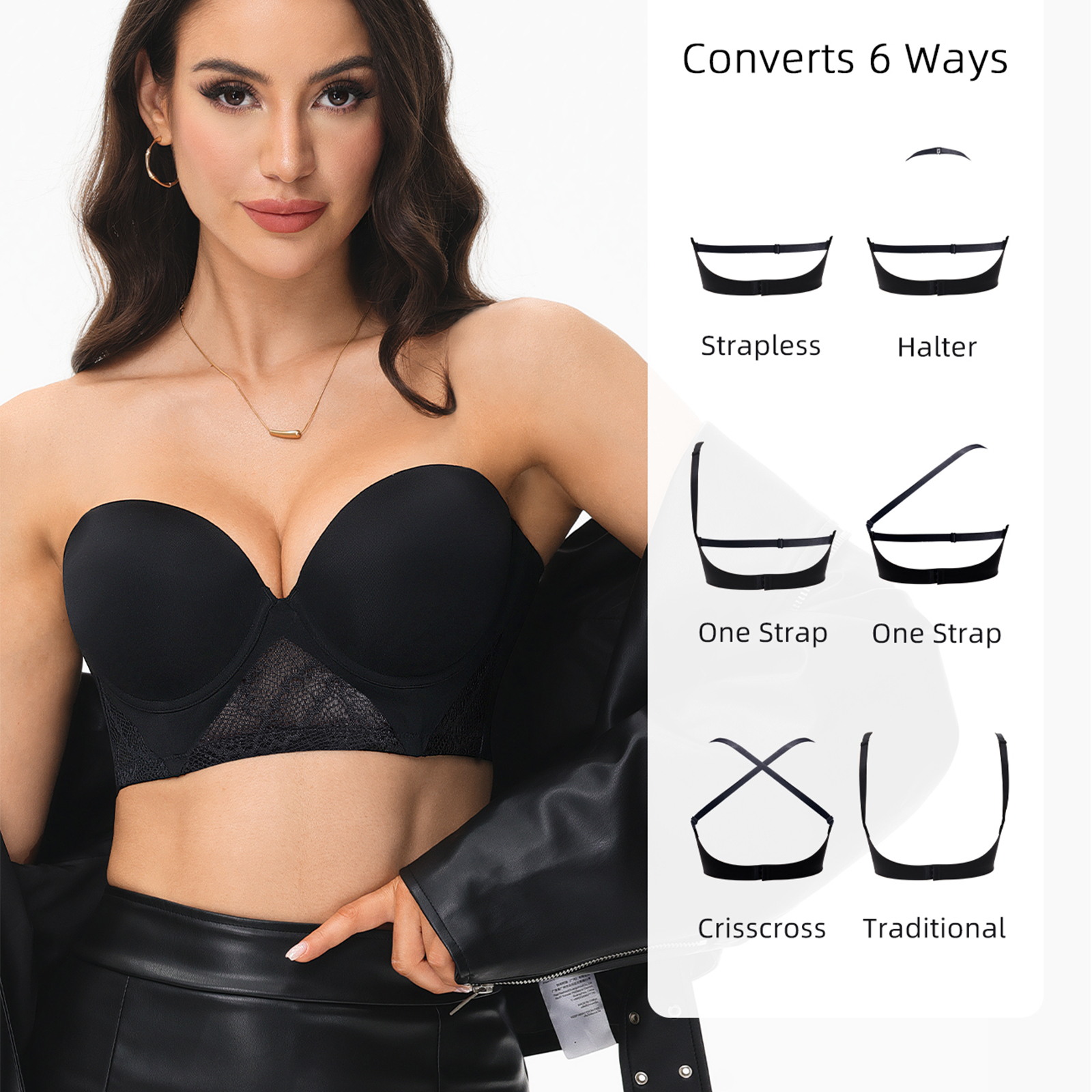 New Women Bras Everyday Sexy T - Convertible Bra Multiway のレビューと価格