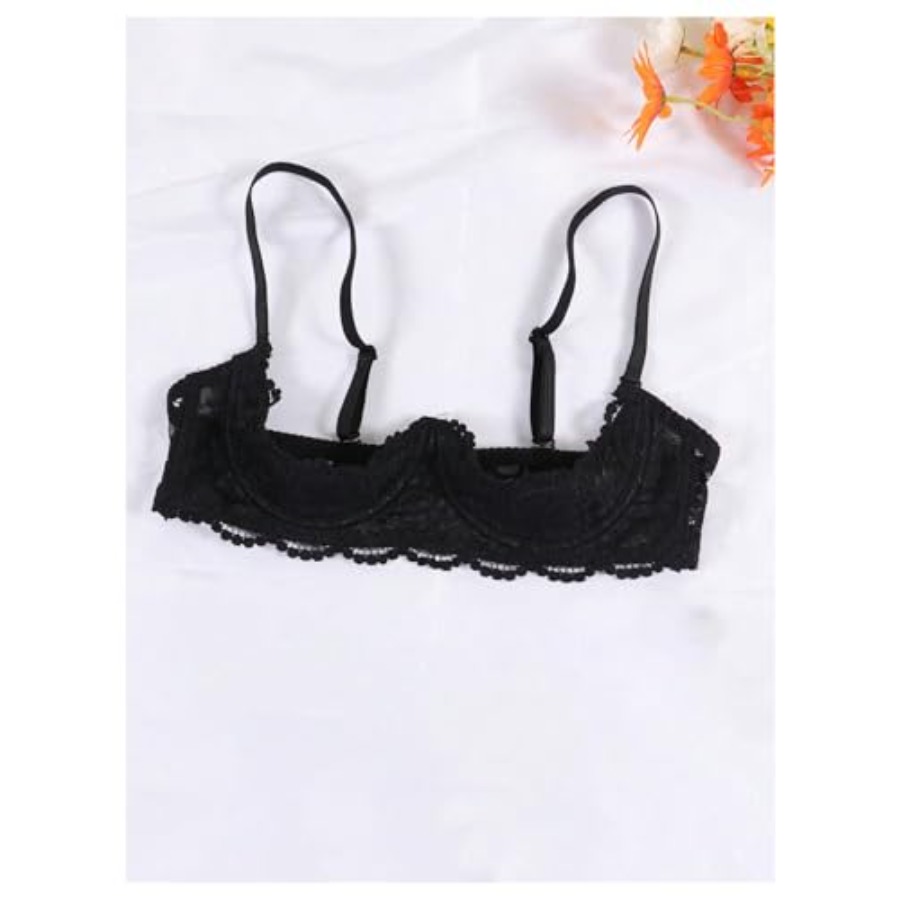 OYOANGLE Women's 1/4 Cup Lace  - Demi Bra Balconette のレビューと価格