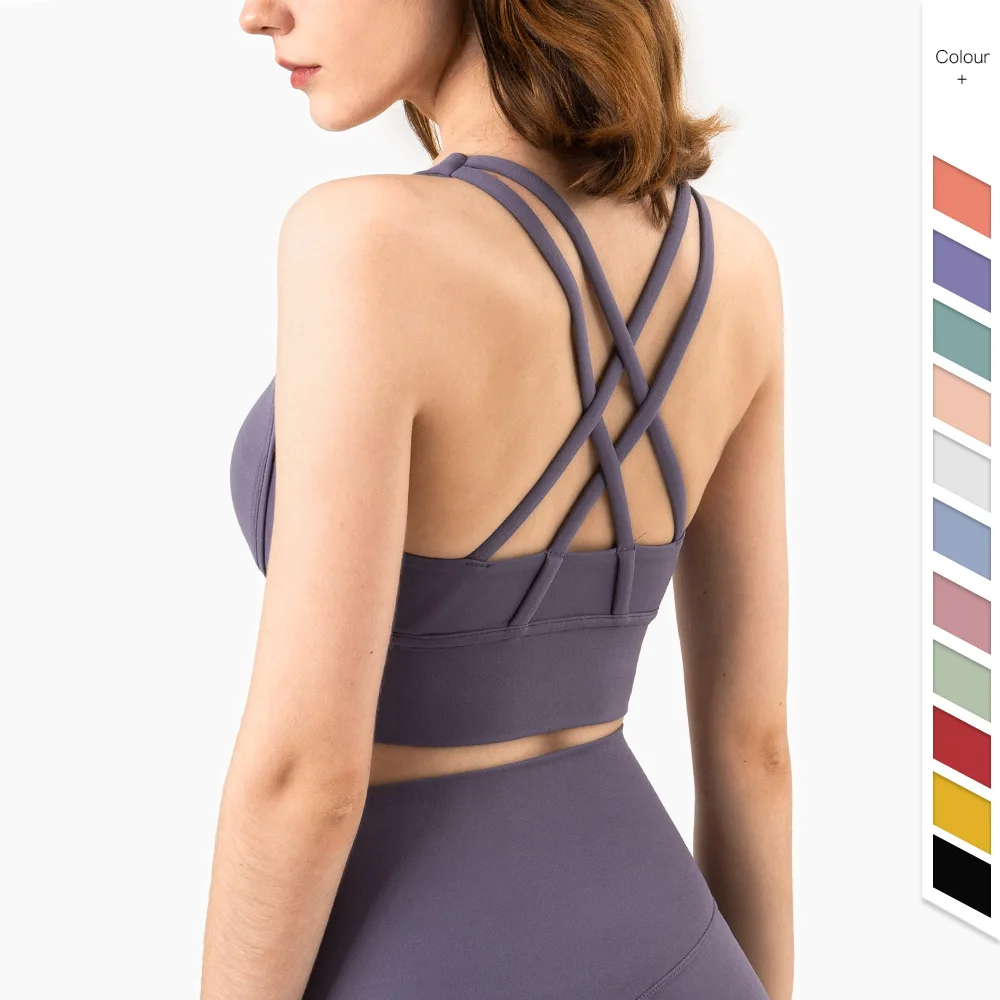 Summer Fashion Cross Back Wome - Sports Bra Racerback のレビューと価格