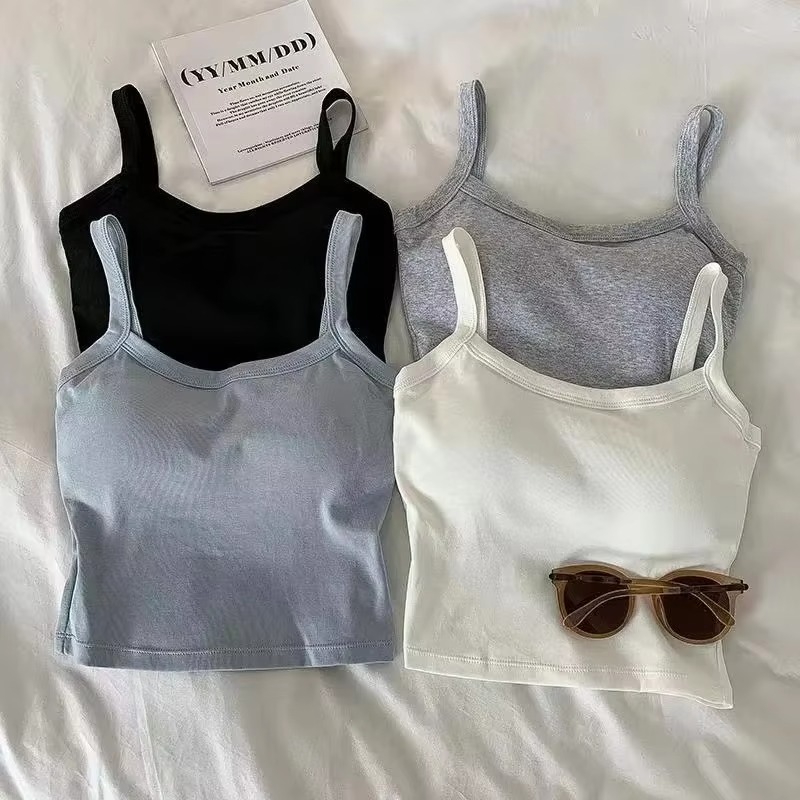 Crop Top Women Sexy Sleeveless - T Shirt Bra Seamless のレビューと価格