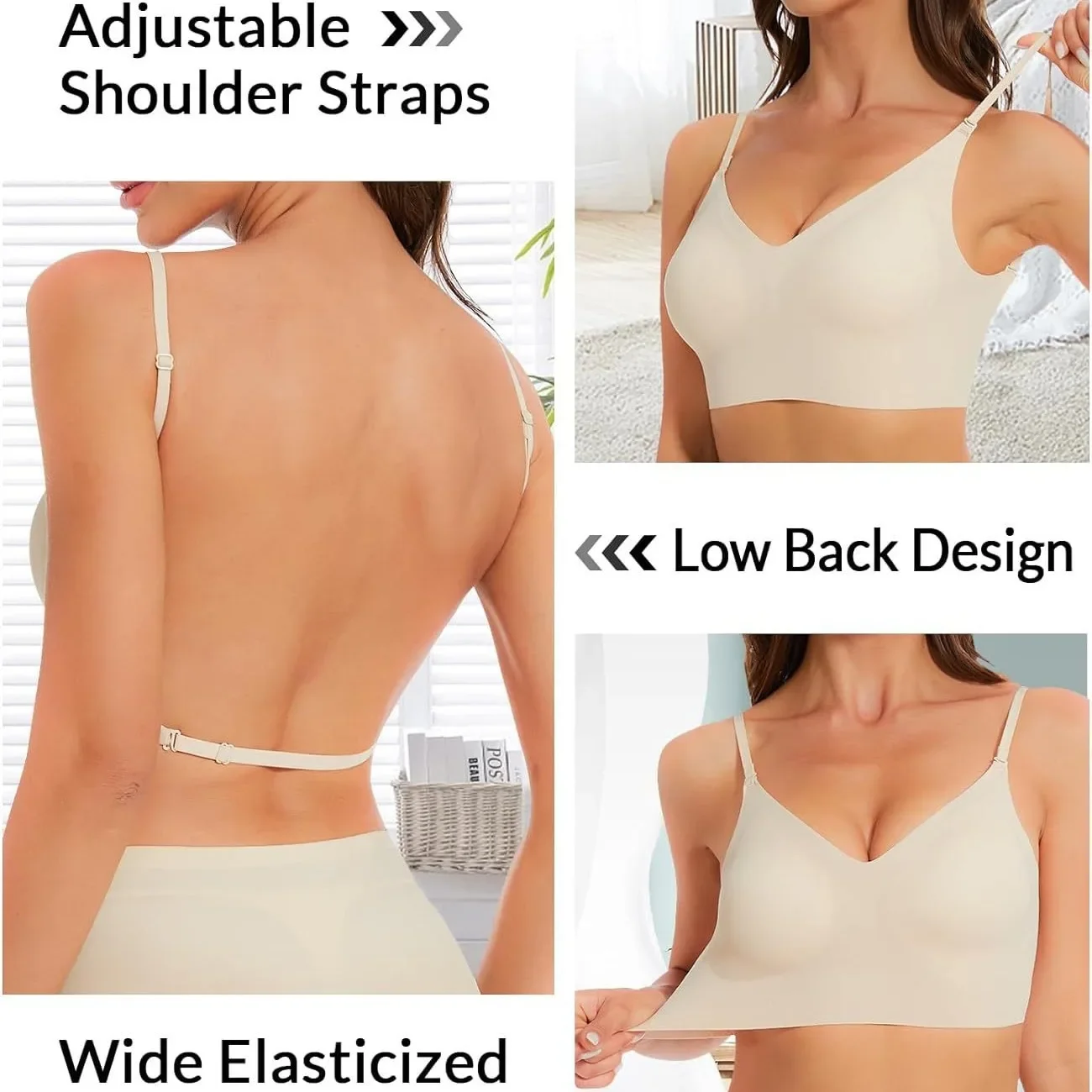 Top RatedSeamlLow Back Bra Sup - Convertible Bra Multiway のレビューと価格