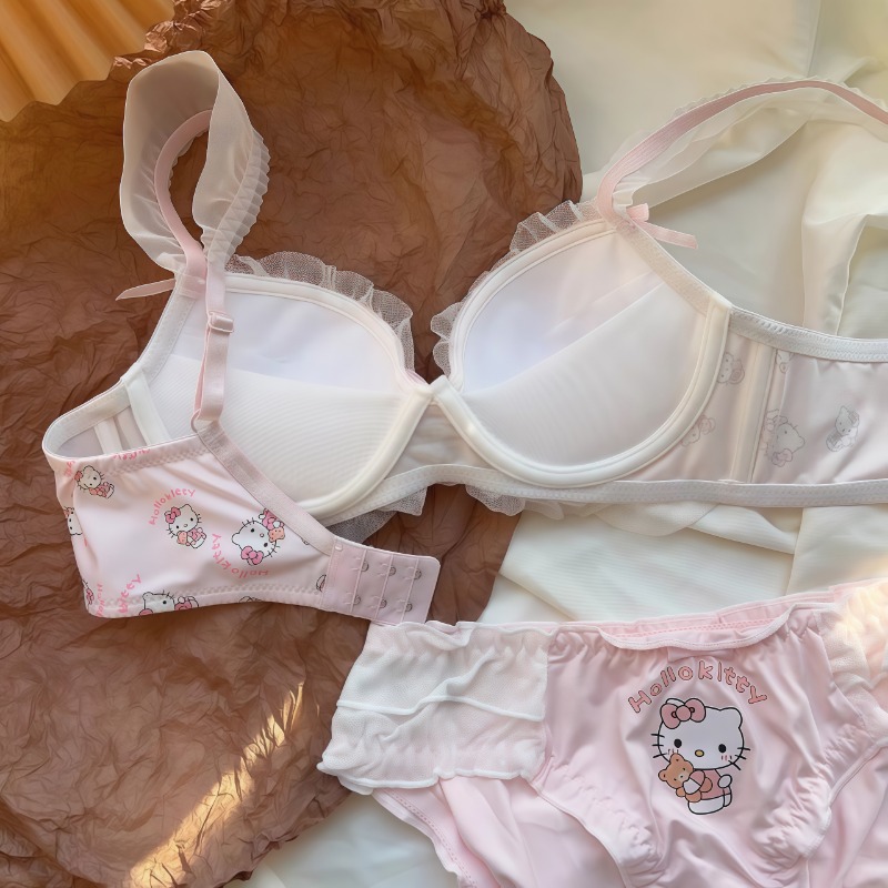 Sanrio Cute Japanese Bra Hello - Lace Bralette Set のレビューと価格