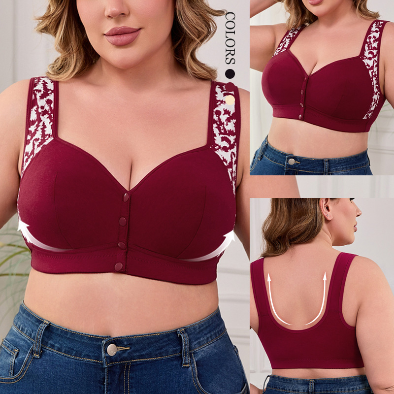 XL-7XL Plus Size Front Buckle  - Wirefree Bra Comfort のレビューと価格